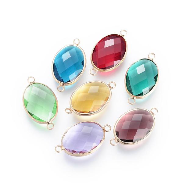 PandaHall Glass Links connectors, with Brass Findings, Faceted, Oval, Mixed Color, 18.5x10.5x4.5mm, Hole: 2.5mm Glass Oval Multicolor
PandaHall Glass Links connectors, with Brass Findings, Faceted, Oval, Mixed Color, 18.5x10.5x4.5mm, Hole: 2.5mm Glass Oval Multicolor