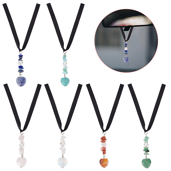PandaHall Gemstone Chips Pendant Decoration with Heart Gemstone Charm, with Ribbon, for Keychain, Purse, Backpack Ornament, 140~145mm...
PandaHall Gemstone Chips Pendant Decoration with Heart Gemstone Charm, with Ribbon, for Keychain, Purse, Backpack Ornament, 140~145mm...