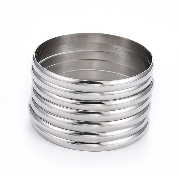 PandaHall Fashion 304 Stainless Steel Buddhist Bangle Sets, Stainless Steel Color, 2-1/8 inch(5.5cm), 7pcs/set 304 Stainless Steel
PandaHall Fashion 304 Stainless Steel Buddhist Bangle Sets, Stainless Steel Color, 2-1/8 inch(5.5cm), 7pcs/set 304 Stainless Steel