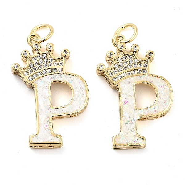 PandaHall Brass Micro Pave Clear Cubic Zirconia Pendants, with Synthetic Opal, Real 18K Gold Plated, with Jump Ring, Letter P...
PandaHall Brass Micro Pave Clear Cubic Zirconia Pendants, with Synthetic Opal, Real 18K Gold Plated, with Jump Ring, Letter P...