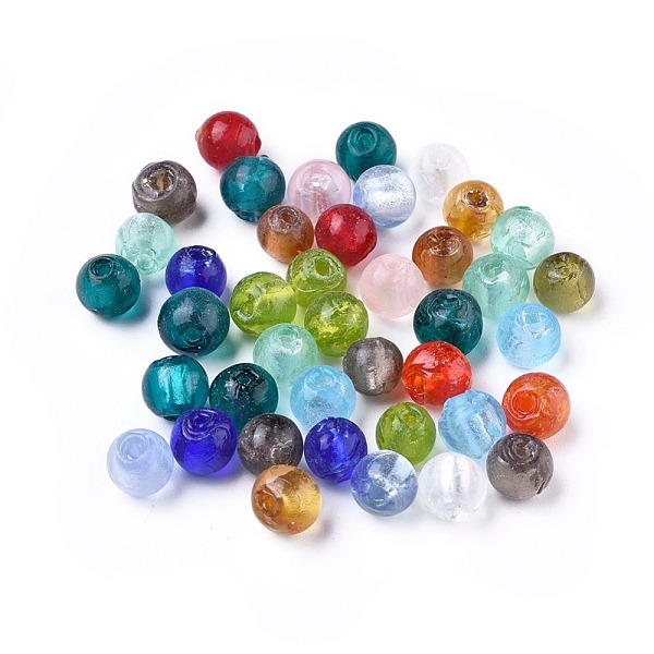 PandaHall Handmade Silver Foil Glass Beads, Round, Mixed Color, about 8mm in diameter, hole: 1.5mm Silver Foil Round Multicolor
PandaHall Handmade Silver Foil Glass Beads, Round, Mixed Color, about 8mm in diameter, hole: 1.5mm Silver Foil Round Multicolor