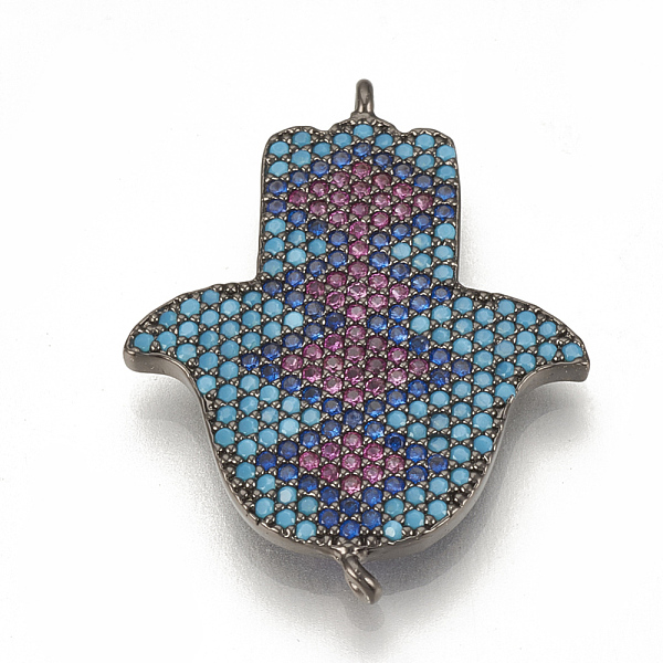 PandaHall Brass Micro Pave Cubic Zirconia Links, Hamsa Hand/Hand of Fatima /Hand of Miriam, Light Sky Blue, Gunmetal, 28x22x2mm, Hole: 1mm...
PandaHall Brass Micro Pave Cubic Zirconia Links, Hamsa Hand/Hand of Fatima /Hand of Miriam, Light Sky Blue, Gunmetal, 28x22x2mm, Hole: 1mm...