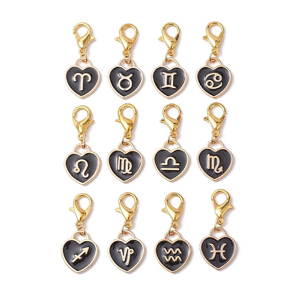 PandaHall Alloy Enamel Pendant Decoration, with Alloy Clasp, Heart with Constellation, Golden, 27mm, 12pcs/set Alloy+Enamel Heart
PandaHall Alloy Enamel Pendant Decoration, with Alloy Clasp, Heart with Constellation, Golden, 27mm, 12pcs/set Alloy+Enamel Heart