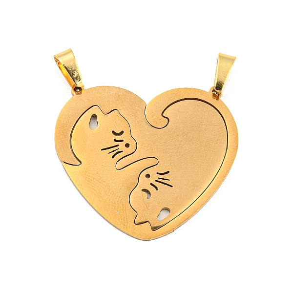 PandaHall Vacuum Plating 304 Stainless Steel Split Pendants, Couples Pendants, Cat Charm, Golden, 26x28.5x1mm, Hole: 6x3mm 304 Stainless...
PandaHall Vacuum Plating 304 Stainless Steel Split Pendants, Couples Pendants, Cat Charm, Golden, 26x28.5x1mm, Hole: 6x3mm 304 Stainless...