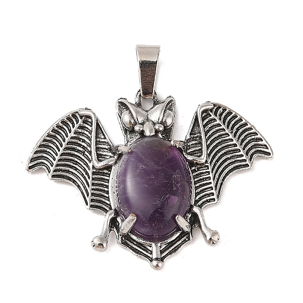 PandaHall Natural Amethyst Pendants, with Antique Silver Tone Alloy Findings, Bat Charms, 32.5x41.5x6.5mm, Hole: 8.5x4.2mm Amethyst Bat
PandaHall Natural Amethyst Pendants, with Antique Silver Tone Alloy Findings, Bat Charms, 32.5x41.5x6.5mm, Hole: 8.5x4.2mm Amethyst Bat