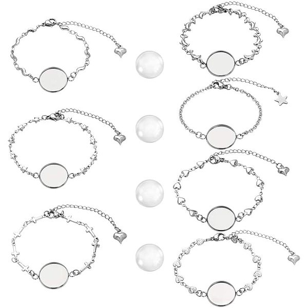 PandaHall 28 pcs Bracelet Bezel Settings Including 14 pcs 304 Stainless Steel Bezel Bracelets Blank Tray Bangles 14 pcs 16mm Flat Round..., Clear
PandaHall 28 pcs Bracelet Bezel Settings Including 14 pcs 304 Stainless Steel Bezel Bracelets Blank Tray Bangles 14 pcs 16mm Flat Round..., Clear