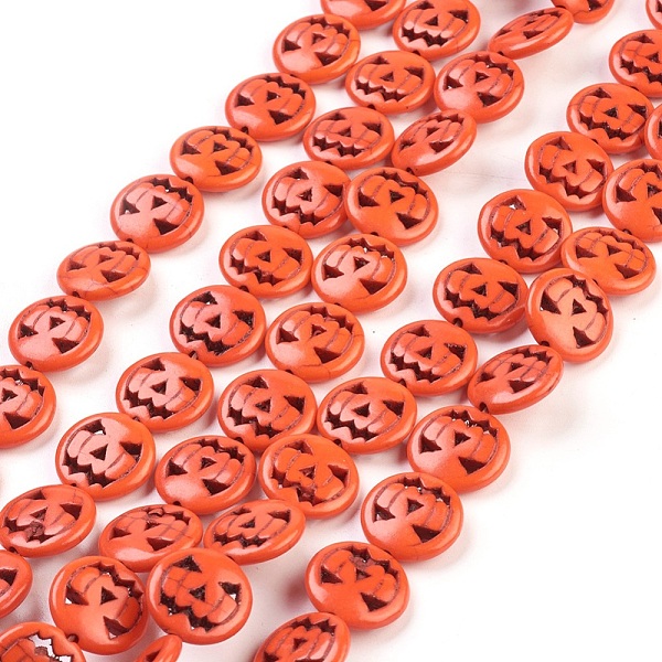 PandaHall Synthetic Turquoise Beads Strands, Dyed, Halloween Pumpkin Jack-O'-Lantern Jack o Lantern, Orange Red, 15x3.5mm, Hole: 1mm, about...
PandaHall Synthetic Turquoise Beads Strands, Dyed, Halloween Pumpkin Jack-O'-Lantern Jack o Lantern, Orange Red, 15x3.5mm, Hole: 1mm, about...