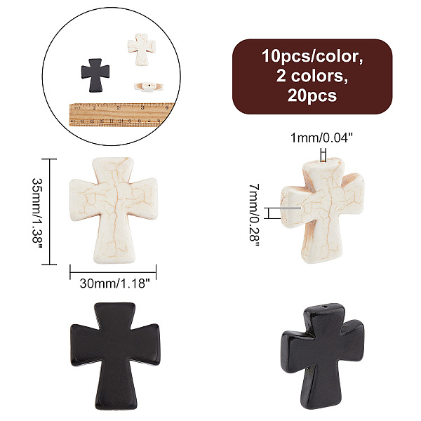 PandaHall arricraft 20 PcsTurquoise Cross Beads, 2 Colors Greek Cross Stone Beads Crucifix Charm Spacer Beads for Bracelets Earrings DIY..., Multicolor
PandaHall arricraft 20 PcsTurquoise Cross Beads, 2 Colors Greek Cross Stone Beads Crucifix Charm Spacer Beads for Bracelets Earrings DIY..., Multicolor