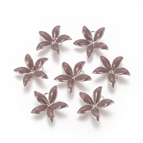 PandaHall Brass Enamel Peg Bails Pendants, For Half Drilled Beads, Nickel Free, Flower, Real Platinum Plated, Rosy Brown, 23x24x6mm, Hole...
PandaHall Brass Enamel Peg Bails Pendants, For Half Drilled Beads, Nickel Free, Flower, Real Platinum Plated, Rosy Brown, 23x24x6mm, Hole...