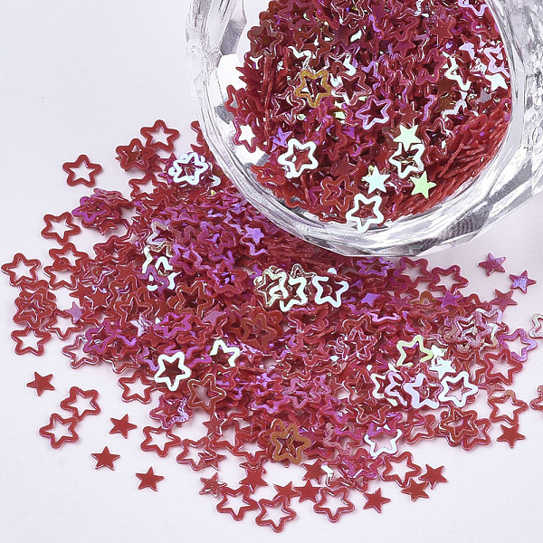 PandaHall Ornament Accessories, PVC Plastic Paillette/Sequins Beads, AB Color Plated, Star, Dark Red, 2.5~3.8x2.5~4x0.4mm, about...
PandaHall Ornament Accessories, PVC Plastic Paillette/Sequins Beads, AB Color Plated, Star, Dark Red, 2.5~3.8x2.5~4x0.4mm, about...