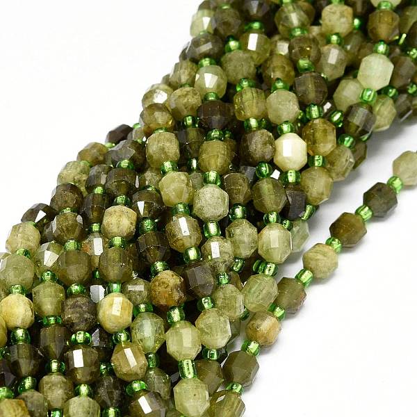 PandaHall Natural Green Garnet Beads Strands, with Seed Beads, Faceted, Bicone, Double Terminated Point Prism Beads, 5~7x6mm, Hole: 0.8mm...
PandaHall Natural Green Garnet Beads Strands, with Seed Beads, Faceted, Bicone, Double Terminated Point Prism Beads, 5~7x6mm, Hole: 0.8mm...