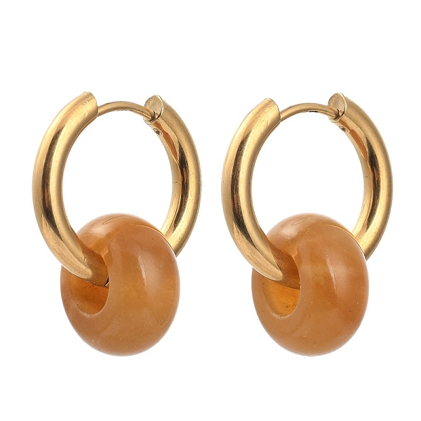 PandaHall 304 Stainless Steel Huggie Hoop Earrings, with 316 Surgical Stainless Steel Pin and Rondelle Natural Yellow Agate Beads, Golden...
PandaHall 304 Stainless Steel Huggie Hoop Earrings, with 316 Surgical Stainless Steel Pin and Rondelle Natural Yellow Agate Beads, Golden...