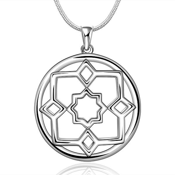 PandaHall Silver Plated Brass Flat Round Pendant Necklaces, 18 inch Cubic Zirconia
PandaHall Silver Plated Brass Flat Round Pendant Necklaces, 18 inch Cubic Zirconia