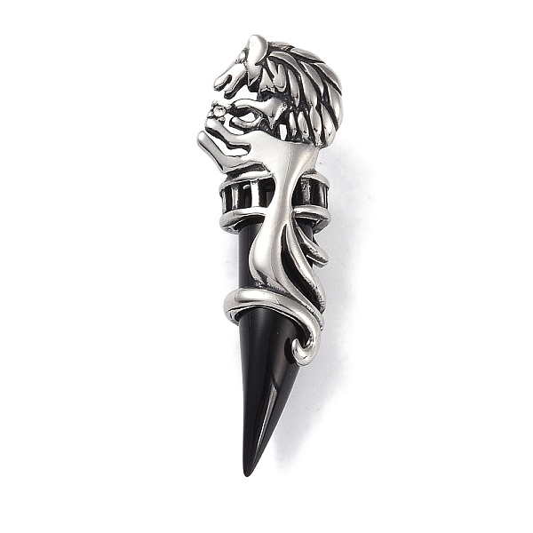 PandaHall Glass Pendants, with 316 Surgical Stainless Steel Findings, Lion, Black, 52.5x17.5x13.5mm, Hole: 9.5x5mm Stainless Steel+Glass...
PandaHall Glass Pendants, with 316 Surgical Stainless Steel Findings, Lion, Black, 52.5x17.5x13.5mm, Hole: 9.5x5mm Stainless Steel+Glass...