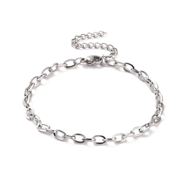 PandaHall 304 Stainless Steel Cable Chain Bracelet for Men Women, Stainless Steel Color, 6-7/8 inch(17.4~17.5cm) 304 Stainless Steel
PandaHall 304 Stainless Steel Cable Chain Bracelet for Men Women, Stainless Steel Color, 6-7/8 inch(17.4~17.5cm) 304 Stainless Steel