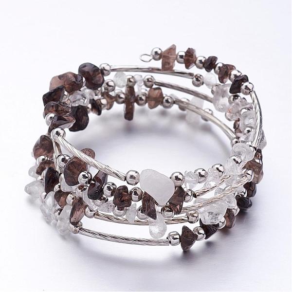 PandaHall Five Loops Wrap Smoky Quartz Beads Bracelets, with Crystal Chips Beads and Iron Spacer Beads, Coffee, 2 inch(52mm) Smoky Quartz..., Brown
PandaHall Five Loops Wrap Smoky Quartz Beads Bracelets, with Crystal Chips Beads and Iron Spacer Beads, Coffee, 2 inch(52mm) Smoky Quartz..., Brown