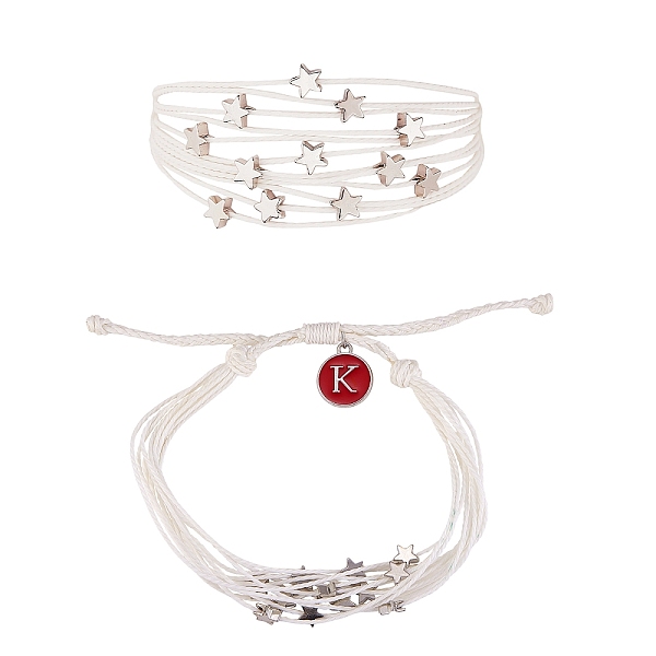 PandaHall Multi String Cord Bracelet with Initial Letter K Charm, Star Adjustable Bracelet for Women, White, Inner Diameter: 1-3/4~3-1/4...
PandaHall Multi String Cord Bracelet with Initial Letter K Charm, Star Adjustable Bracelet for Women, White, Inner Diameter: 1-3/4~3-1/4...