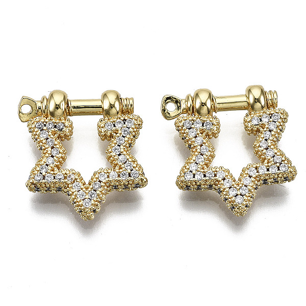 PandaHall Brass Micro Pave Clear Cubic Zirconia D-Ring Anchor Shackle Clasps, for Bracelets Making, Nickel Free, Star, Real 16K Gold Plated...
PandaHall Brass Micro Pave Clear Cubic Zirconia D-Ring Anchor Shackle Clasps, for Bracelets Making, Nickel Free, Star, Real 16K Gold Plated...
