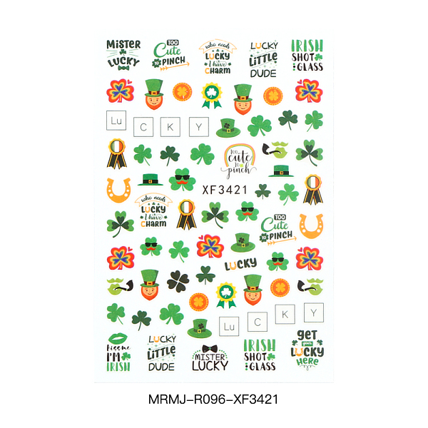 PandaHall Self Adhesive Nail Art Stickers Decals for Ireland, for Nail Tips Decorations, Clover Pattern, Green, 95x64mm Paper Clover Green
PandaHall Self Adhesive Nail Art Stickers Decals for Ireland, for Nail Tips Decorations, Clover Pattern, Green, 95x64mm Paper Clover Green
