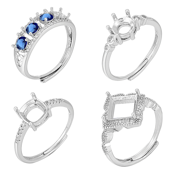 PandaHall WADORN 4Pcs 4 Style Adjustable Brass Pad Ring Settings, with Clear Cubic Zirconia, Prong Ring Settings, 925 Sterling Silver Plated...
PandaHall WADORN 4Pcs 4 Style Adjustable Brass Pad Ring Settings, with Clear Cubic Zirconia, Prong Ring Settings, 925 Sterling Silver Plated...