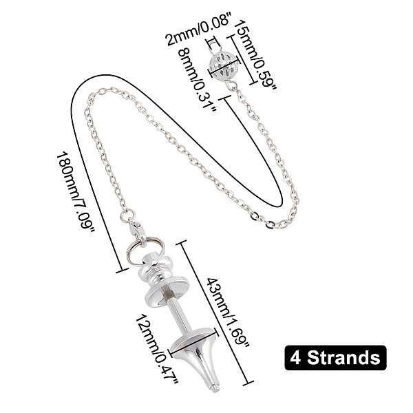 PandaHall HOBBIESAY 4 Strands Dowsing Pendulum Pendants 180mm Brass Pointed Pendant Pendulum Platinum Metal Spiritual Point Pendulum for...
PandaHall HOBBIESAY 4 Strands Dowsing Pendulum Pendants 180mm Brass Pointed Pendant Pendulum Platinum Metal Spiritual Point Pendulum for...