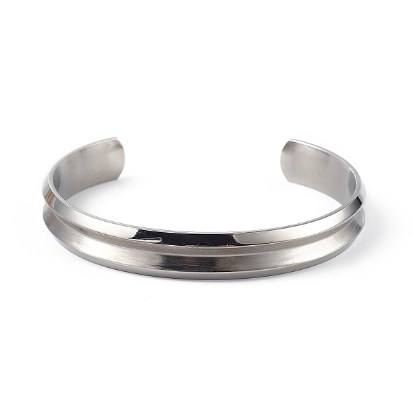 PandaHall 304 Stainless Steel Grooved Open Cuff Bangle for Women, Stainless Steel Color, Inner Diameter: 1-3/4x2-1/4 inch(4.55x5.75cm) 304...
PandaHall 304 Stainless Steel Grooved Open Cuff Bangle for Women, Stainless Steel Color, Inner Diameter: 1-3/4x2-1/4 inch(4.55x5.75cm) 304...