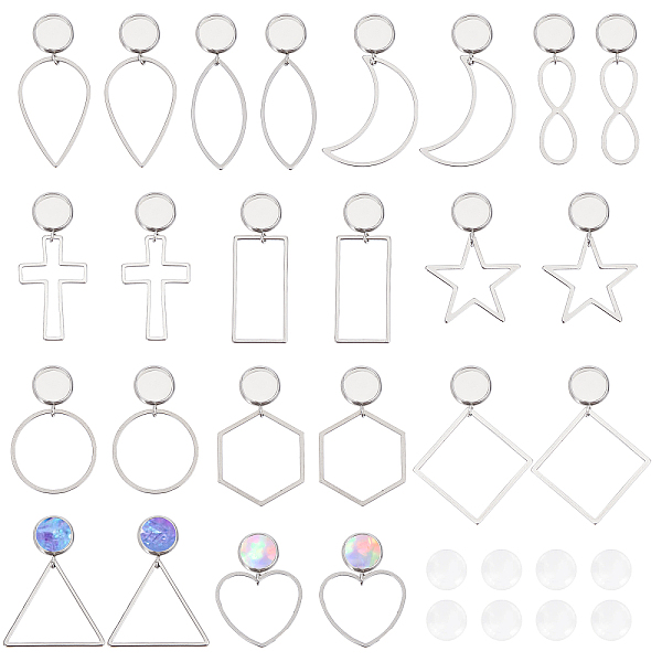 PandaHall 12 Pairs 12 Style Blank Clear Glass Dome Dangle Stud Earrings, Triangle & Rectangle & Teardrop 304 Stainless Steel Drop Earrings...
PandaHall 12 Pairs 12 Style Blank Clear Glass Dome Dangle Stud Earrings, Triangle & Rectangle & Teardrop 304 Stainless Steel Drop Earrings...