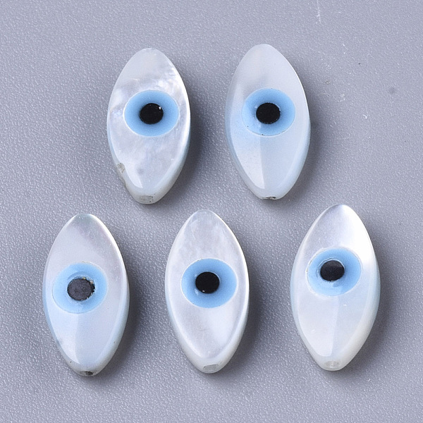 PandaHall Natural White Shell Mother of Pearl Shell Beads, with Synthetic Turquoise, Horse Evil Eye with Evil Eye, Deep Sky Blue, 10x5x3mm...
PandaHall Natural White Shell Mother of Pearl Shell Beads, with Synthetic Turquoise, Horse Evil Eye with Evil Eye, Deep Sky Blue, 10x5x3mm...
