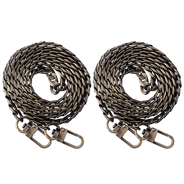 PandaHall Bag Strap Chains, Iron Curb Link Chains, with Swivel Clasps, Antique Bronze, 120.6cm Iron
PandaHall Bag Strap Chains, Iron Curb Link Chains, with Swivel Clasps, Antique Bronze, 120.6cm Iron