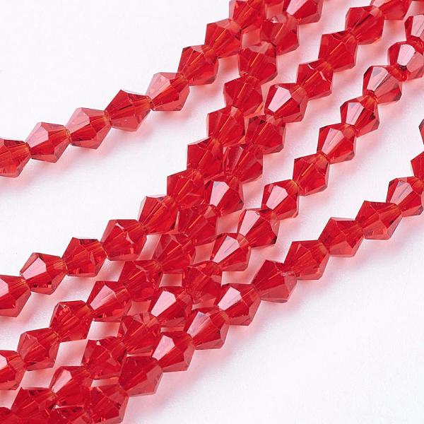 PandaHall Red Glass Bicone Beads Strands, Faceted, 4x4mm, Hole: 1mm, about 88~89pcs/strand, 12.99~13.39 inch Glass Bicone Red
PandaHall Red Glass Bicone Beads Strands, Faceted, 4x4mm, Hole: 1mm, about 88~89pcs/strand, 12.99~13.39 inch Glass Bicone Red