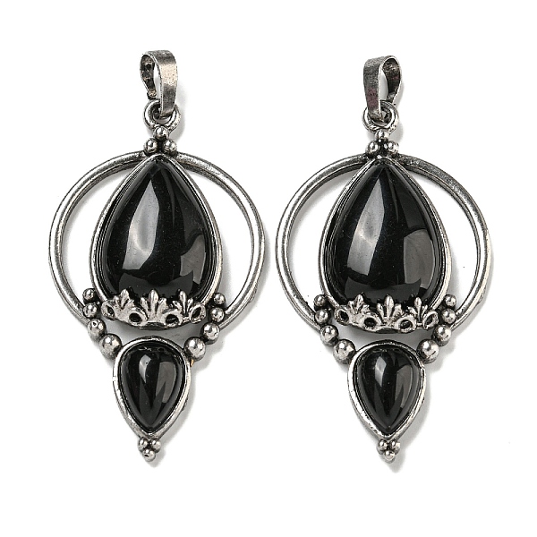 PandaHall Natural Obsidian Pendants, Rack Plating Brass Teardrop Charms, Antique Silver, Cadmium Free & Lead Free, 49.5x28x7mm, Hole: 8x5mm...
PandaHall Natural Obsidian Pendants, Rack Plating Brass Teardrop Charms, Antique Silver, Cadmium Free & Lead Free, 49.5x28x7mm, Hole: 8x5mm...