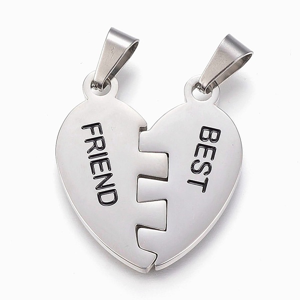 PandaHall 304 Stainless Steel Split Pendants, with Enamel, Heart with Word Best Friend, Stainless Steel Color, 33x30x2.5mm, Hole: 5x10mm 304..., Black
PandaHall 304 Stainless Steel Split Pendants, with Enamel, Heart with Word Best Friend, Stainless Steel Color, 33x30x2.5mm, Hole: 5x10mm 304..., Black