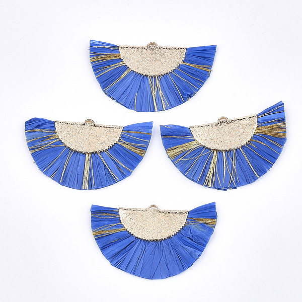 PandaHall Raffia Tassel Pendants, with Metallic Cords & Brass Findings, Fan Shaped, Golden, Royal Blue, 27x45x3mm, Hole: 1x3mm Raffia Blue
PandaHall Raffia Tassel Pendants, with Metallic Cords & Brass Findings, Fan Shaped, Golden, Royal Blue, 27x45x3mm, Hole: 1x3mm Raffia Blue