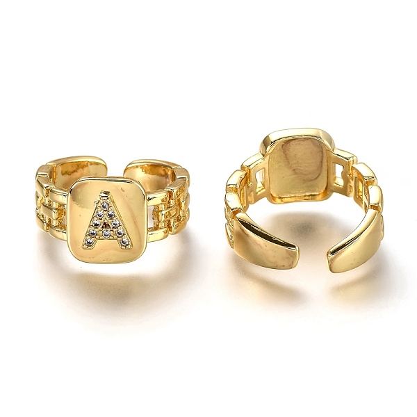 PandaHall Brass Micro Pave Clear Cubic Zirconia Cuff Rings, Open Rings, Long-Lasting Plated, Rectangle, Golden, Letter.A, US Size 7 1/4...
PandaHall Brass Micro Pave Clear Cubic Zirconia Cuff Rings, Open Rings, Long-Lasting Plated, Rectangle, Golden, Letter.A, US Size 7 1/4...