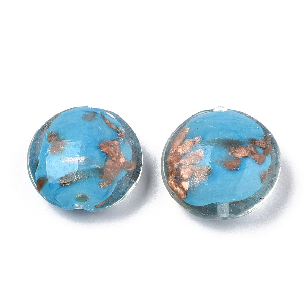 PandaHall Handmade Gold Sand Lampwork Beads, Flat Round, Deep Sky Blue, 28.5x13mm, Hole: 1.8mm Lampwork Flat Round
PandaHall Handmade Gold Sand Lampwork Beads, Flat Round, Deep Sky Blue, 28.5x13mm, Hole: 1.8mm Lampwork Flat Round