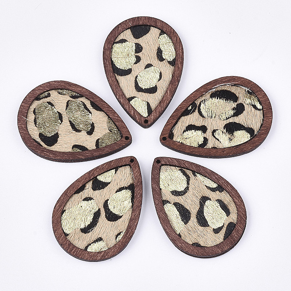 PandaHall Eco-Friendly Cowhide Leather Pendants, with Dyed Wood, teardrop, with Leopard Print, Navajo White, 46x32.5x4mm, Hole: 1.2mm...
PandaHall Eco-Friendly Cowhide Leather Pendants, with Dyed Wood, teardrop, with Leopard Print, Navajo White, 46x32.5x4mm, Hole: 1.2mm...