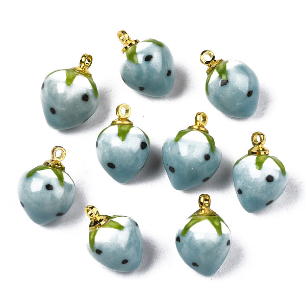 PandaHall Handmade Porcelain Pendants, with Golden Plated Brass Findings, Famille Rose Style, 3D Strawberry, Medium Turquoise, 14~16x10~11mm...
PandaHall Handmade Porcelain Pendants, with Golden Plated Brass Findings, Famille Rose Style, 3D Strawberry, Medium Turquoise, 14~16x10~11mm...