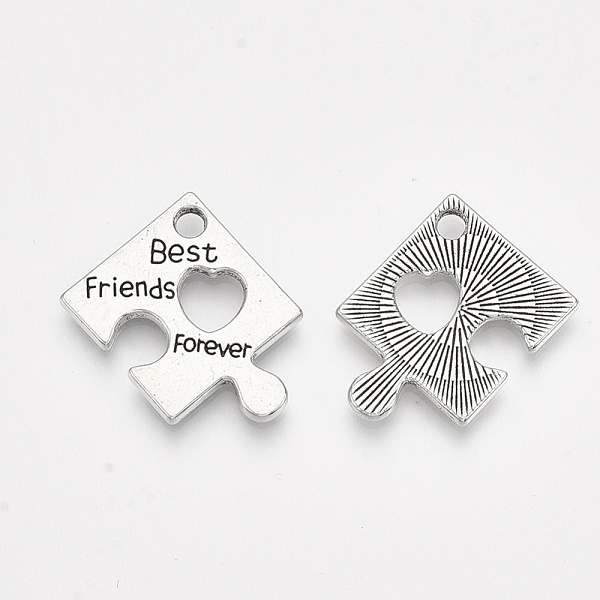 PandaHall Tibetan Style Alloy Pendants, Puzzle Piece, Cadmium Free & Lead Free,, Puzzle with Word Best Friends Forever, Antique Silver...
PandaHall Tibetan Style Alloy Pendants, Puzzle Piece, Cadmium Free & Lead Free,, Puzzle with Word Best Friends Forever, Antique Silver...