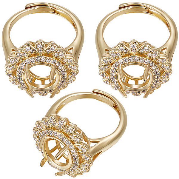 PandaHall Beebeecraft 3Pcs Adjustable Brass Micro Pave Clear Cubic Zirconia Finger Ring Components, 4 Claw Prong Ring Settings, Flower...
PandaHall Beebeecraft 3Pcs Adjustable Brass Micro Pave Clear Cubic Zirconia Finger Ring Components, 4 Claw Prong Ring Settings, Flower...