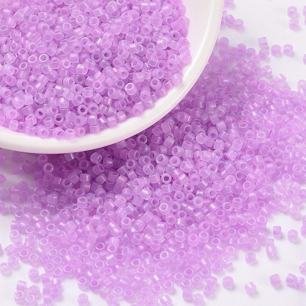 PandaHall Cylinder Seed Beads, Frosted AB Colors, Round Hole, Uniform Size, Violet, 2x1.5mm, Hole: 0.8mm, about 888pcs/10g Glass Purple
PandaHall Cylinder Seed Beads, Frosted AB Colors, Round Hole, Uniform Size, Violet, 2x1.5mm, Hole: 0.8mm, about 888pcs/10g Glass Purple
