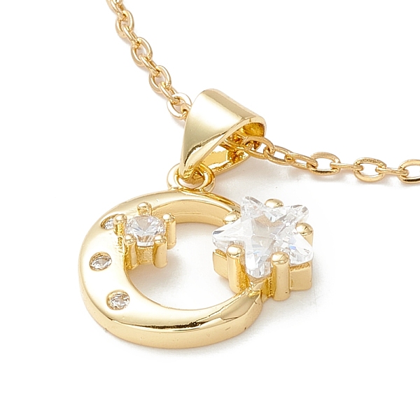 PandaHall Clear Cubic Zirconia Moon and Star Pendant Necklace, 304 Stainless Steel Jewelry for Women, Golden, 17.72 inch(45cm) Cubic...
PandaHall Clear Cubic Zirconia Moon and Star Pendant Necklace, 304 Stainless Steel Jewelry for Women, Golden, 17.72 inch(45cm) Cubic...