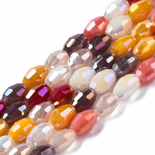 PandaHall Electroplate Glass Beads Strands, AB Color Plated, Faceted, Rice, Brown, 4.5x3mm, Hole: 0.7mm, about 96~100pcs/Strand, 15.75...
PandaHall Electroplate Glass Beads Strands, AB Color Plated, Faceted, Rice, Brown, 4.5x3mm, Hole: 0.7mm, about 96~100pcs/Strand, 15.75...
