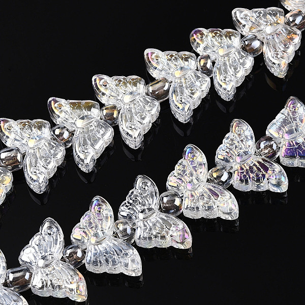 PandaHall Electroplate Glass Beads Strands, Butterfly, Clear AB, 7.5~8x14.5~15x4mm, Hole: 0.8mm, about 66~69pcs/strand, 23.23~24.41 inch..., White
PandaHall Electroplate Glass Beads Strands, Butterfly, Clear AB, 7.5~8x14.5~15x4mm, Hole: 0.8mm, about 66~69pcs/strand, 23.23~24.41 inch..., White
