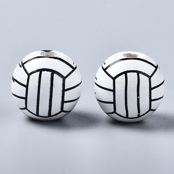 PandaHall Painted Natural Wood European Beads, Large Hole Beads, Printed, Volleyball, White, 16x15mm, Hole: 4mm Wood Sports White
PandaHall Painted Natural Wood European Beads, Large Hole Beads, Printed, Volleyball, White, 16x15mm, Hole: 4mm Wood Sports White