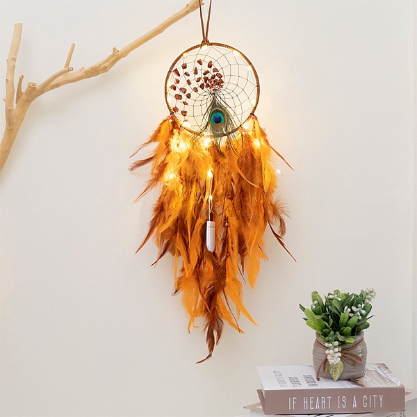 PandaHall Woven Web/Net with Feather Wall Hanging Decorations, with Iron Ring, for Home Bedroom Decorations, Gold, 500x160mm Feather Feather...
PandaHall Woven Web/Net with Feather Wall Hanging Decorations, with Iron Ring, for Home Bedroom Decorations, Gold, 500x160mm Feather Feather...