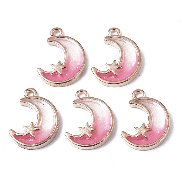 PandaHall Alloy Resin Pendants, with Glitter Powder, Moon, Lead Free, Golden, Pink, 19x13.5x2.5mm, Hole: 1.6mm Alloy+Resin Moon Pink
PandaHall Alloy Resin Pendants, with Glitter Powder, Moon, Lead Free, Golden, Pink, 19x13.5x2.5mm, Hole: 1.6mm Alloy+Resin Moon Pink