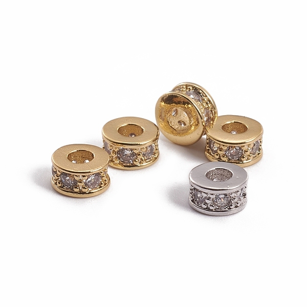 PandaHall Brass Micro Pave Cubic Zirconia Spacer Beads, Flat Round, Mixed Color, 6x3.5mm, Hole: 2.5mm Brass+Cubic Zirconia Flat Round Clear
PandaHall Brass Micro Pave Cubic Zirconia Spacer Beads, Flat Round, Mixed Color, 6x3.5mm, Hole: 2.5mm Brass+Cubic Zirconia Flat Round Clear