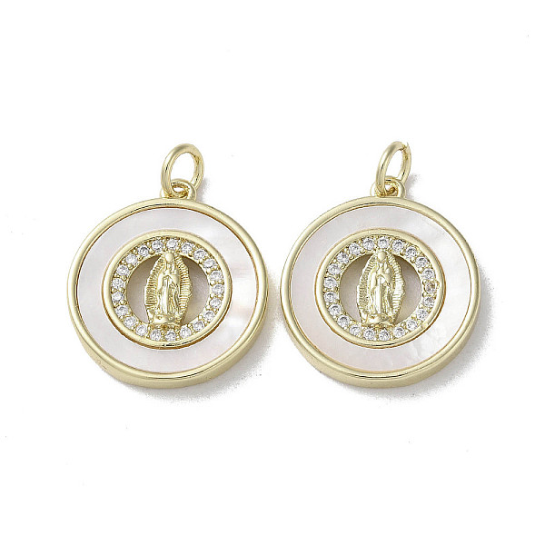 PandaHall Brass Micro Pave Cubic Zirconia Pendants, with Shell, Virgin Mary Pattern, Real 18K Gold Plated, Flat Round, 19.5x17x3mm, Hole..., Clear
PandaHall Brass Micro Pave Cubic Zirconia Pendants, with Shell, Virgin Mary Pattern, Real 18K Gold Plated, Flat Round, 19.5x17x3mm, Hole..., Clear