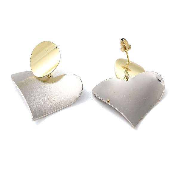 PandaHall Alloy Stud Earrings, Heart, Platinum & Light Gold, 41x31x1mm Alloy Heart
PandaHall Alloy Stud Earrings, Heart, Platinum & Light Gold, 41x31x1mm Alloy Heart