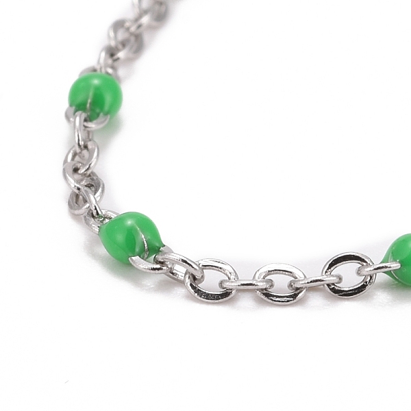 PandaHall 304 Stainless Steel Cable Chain Anklets, with Enamel and Lobster Claw Clasps, Stainless Steel Color, Green, 230x2mm Stainless...
PandaHall 304 Stainless Steel Cable Chain Anklets, with Enamel and Lobster Claw Clasps, Stainless Steel Color, Green, 230x2mm Stainless...
